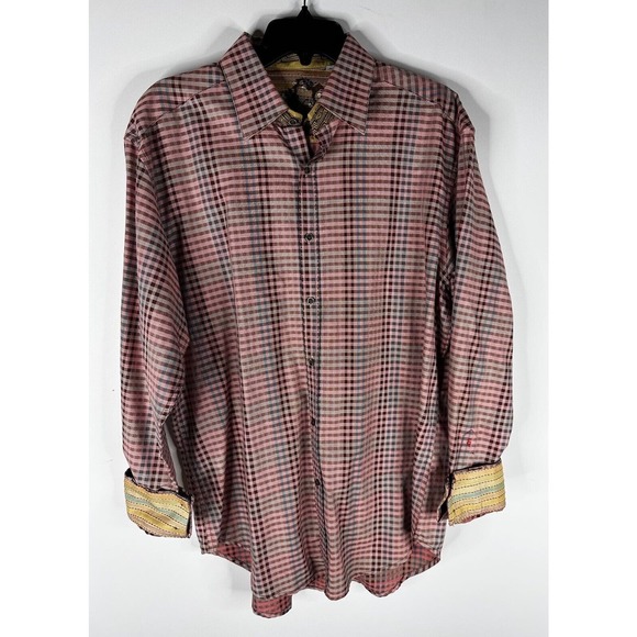 Robert Graham Men’s Multi Colored Checkered Long Sleev Button Down Shirt Size L - Picture 1 of 5